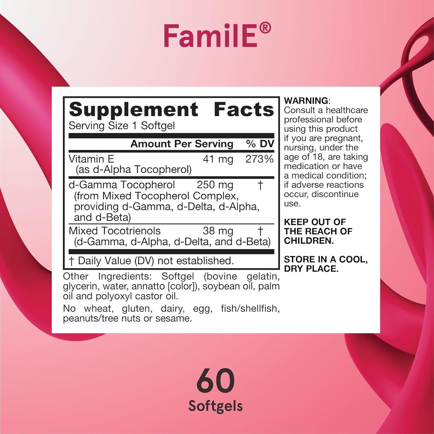 Jarrow Formulas FamilE Tocopherol Tocotrienol Complex Antioxidant Cardiovascular Support 60 Softgels