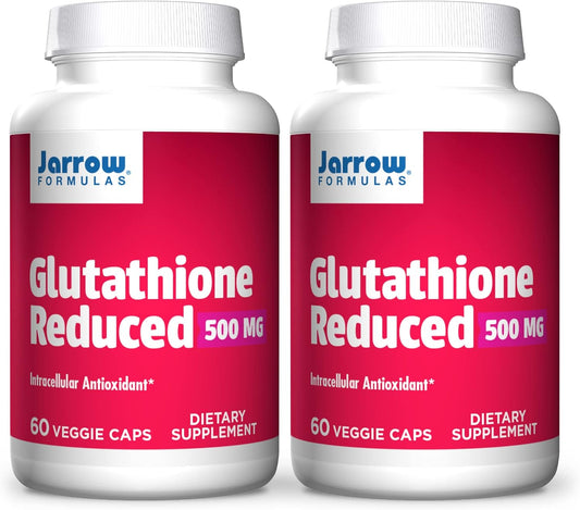 Jarrow Formulas Glutathione Reduced 500mg 60 Capsules - Twin Pack for Antioxidant Support