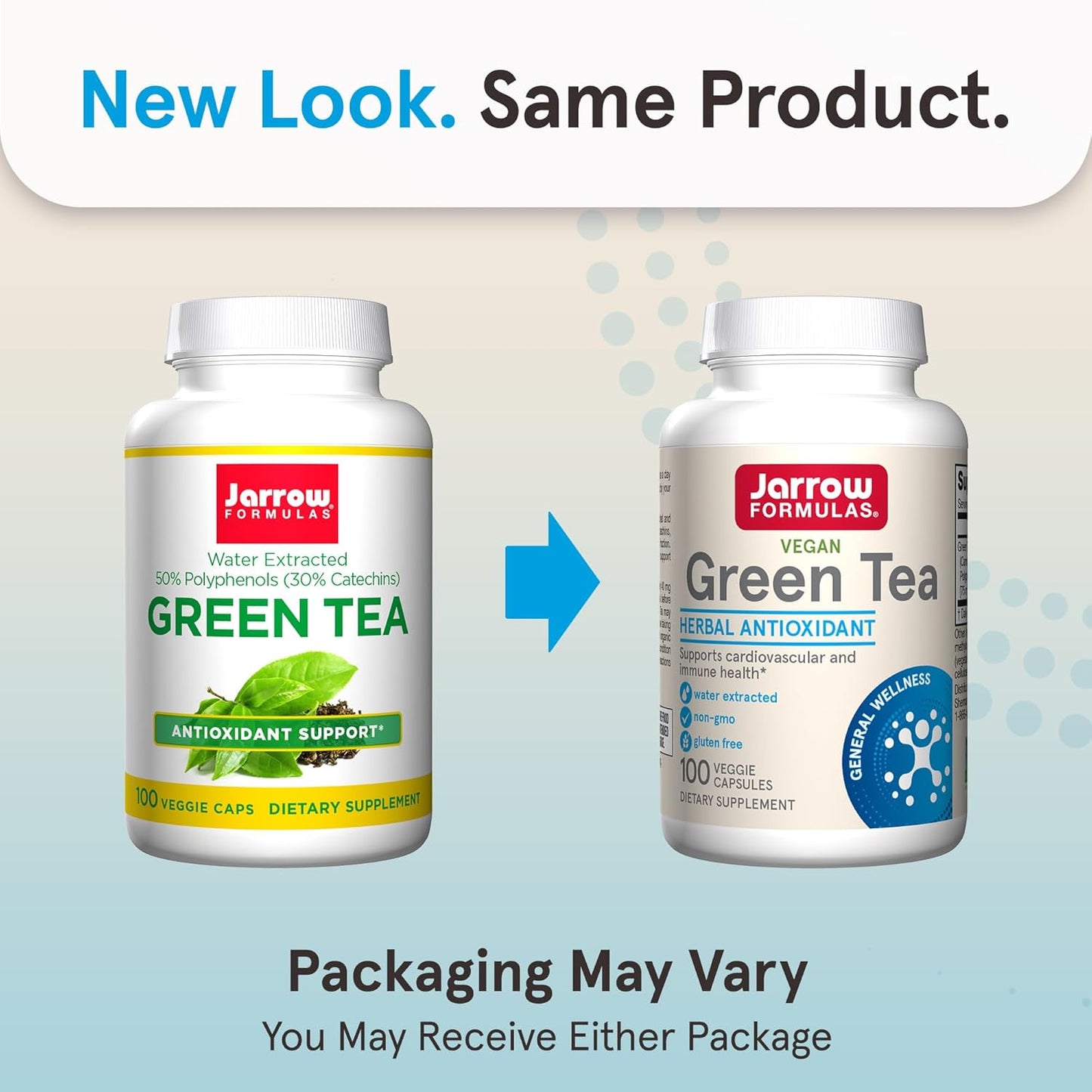 Jarrow Formulas Green Tea Herbal Antioxidant Capsules - 500mg, Cardiovascular & Immune Support, 100ct