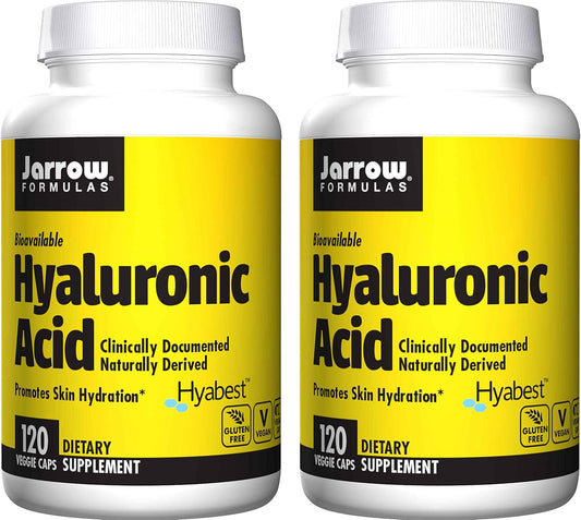 Jarrow Formulas Hyaluronic Acid Dietary Supplement (240 Veggie Caps) - Pack of 2, Natural Source
