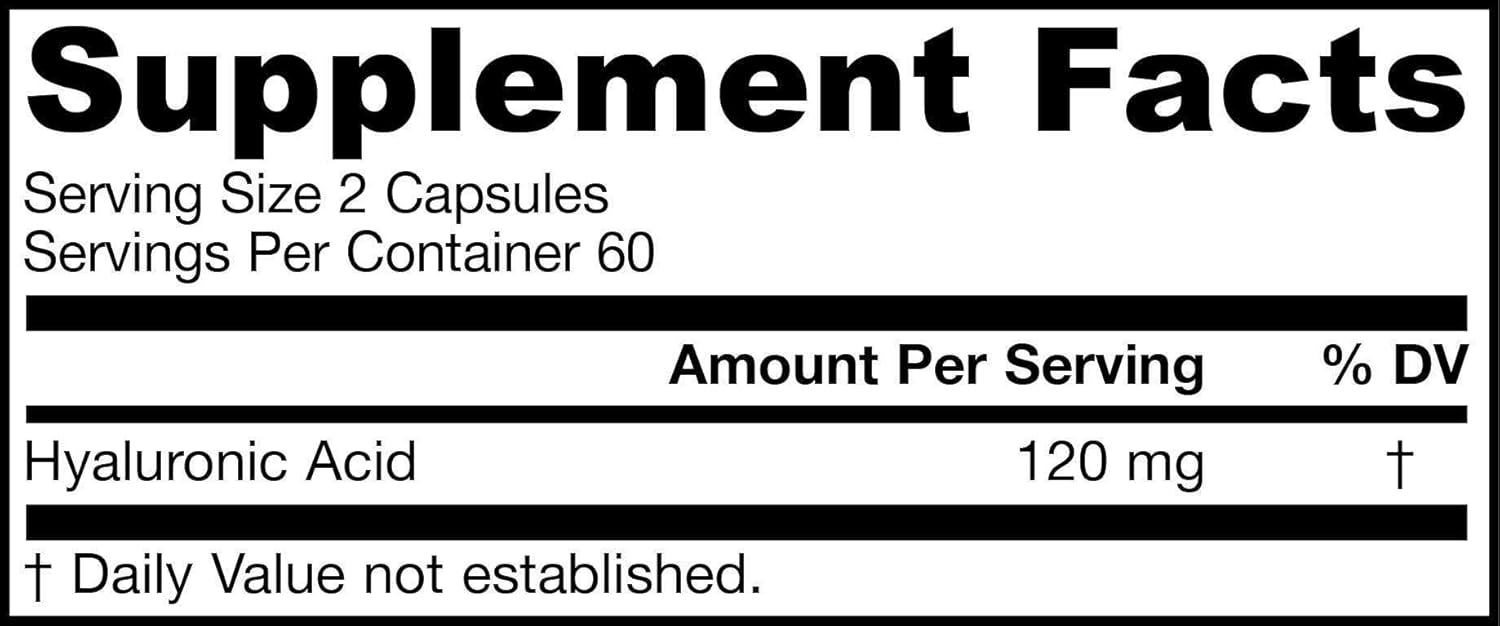 Jarrow Formulas Hyaluronic Acid Dietary Supplement (240 Veggie Caps) - Pack of 2, Natural Source