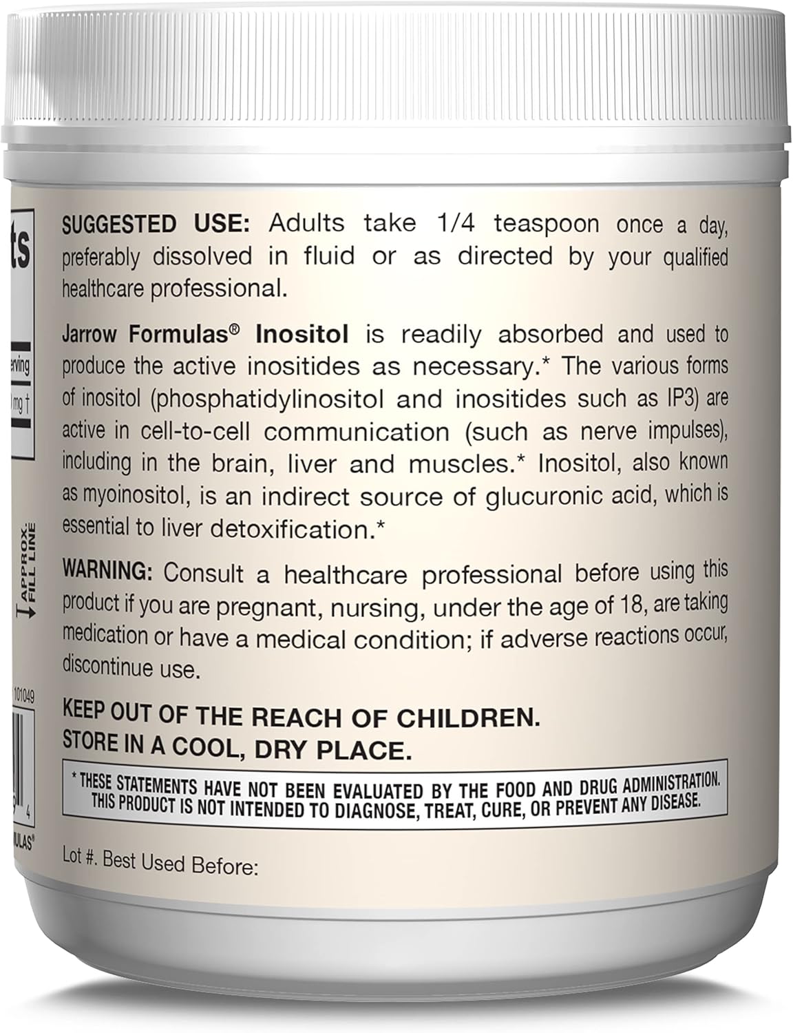 Jarrow Formulas Inositol 600 mg Powder - Cellular Health Support Supplement - 378 Day Supply