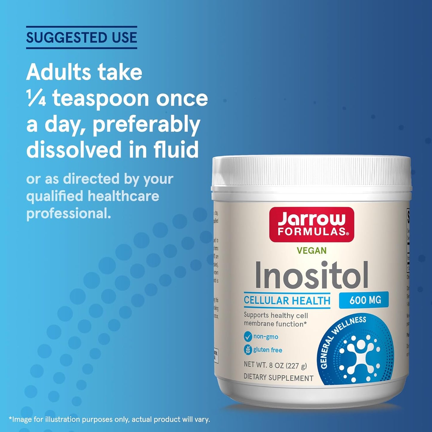 Jarrow Formulas Inositol 600 mg Powder - Cellular Health Support Supplement - 378 Day Supply