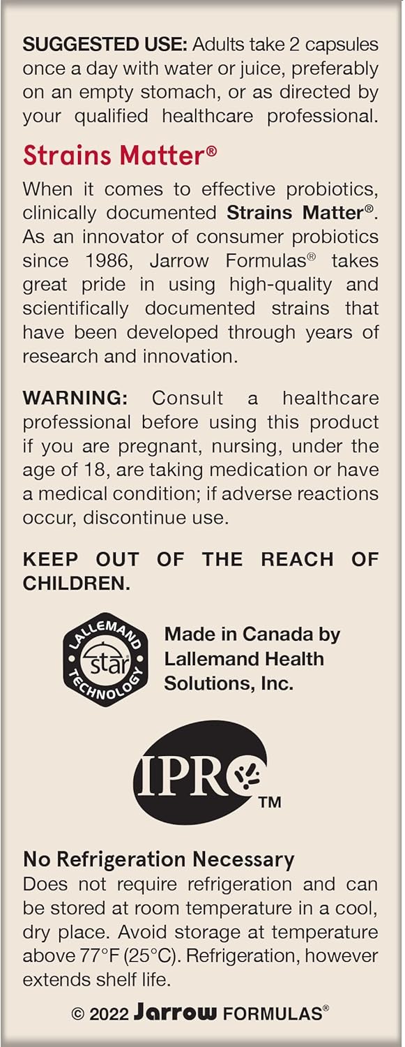 Jarrow Formulas Jarro-Dophilus EPS Probiotics 10 Billion CFU, Intestinal Tract Support, 60 Veggie Capsules (Pack of 12)