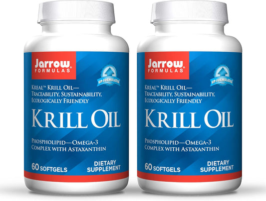 Jarrow Formulas Krill Oil Softgels - Omega-3 Complex with Astaxanthin for Lipid Management, Brain Function & Metabolism - 60 Softgels