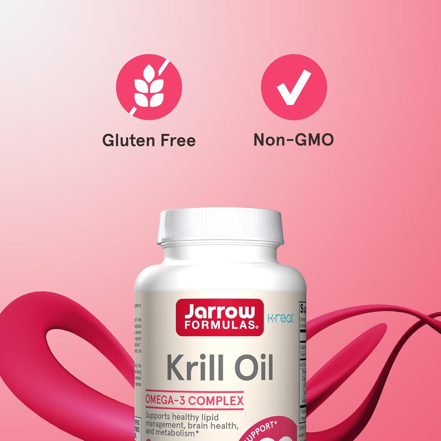 Jarrow Formulas Krill Oil Softgels - Phospholipid Omega-3 Complex with Astaxanthin - Supports Lipid Management, Metabolism, Brain & Heart Health - EPA & DHA - Gluten Free & Non-GMO - 120 Softgels
