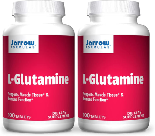 Jarrow Formulas L-Glutamine 1000 mg Tablets - Pack of 2, 200 Total Servings - Supports Muscle & Immune Function