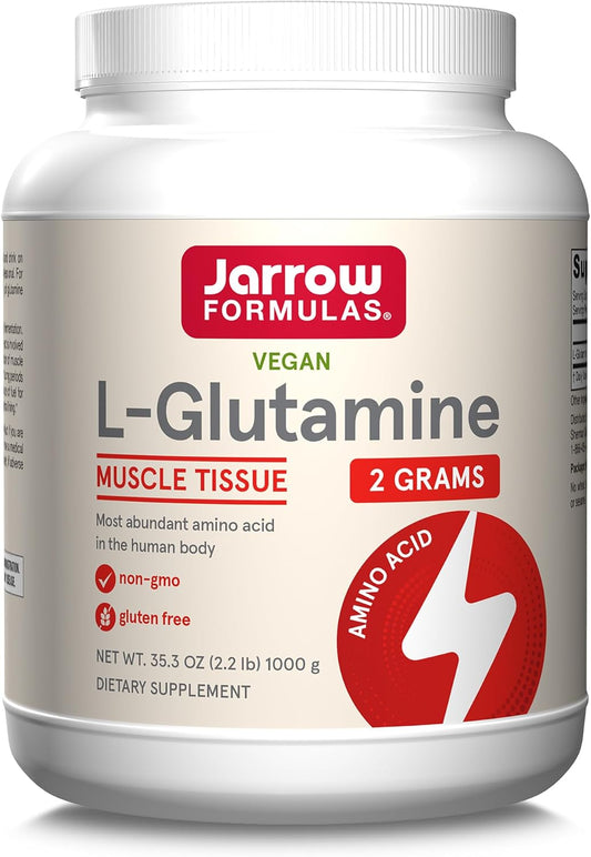 Jarrow Formulas L-Glutamine Powder - 1000g (2.2 lb) - Muscle Tissue Support - Immune Boost - 500 Day Supply