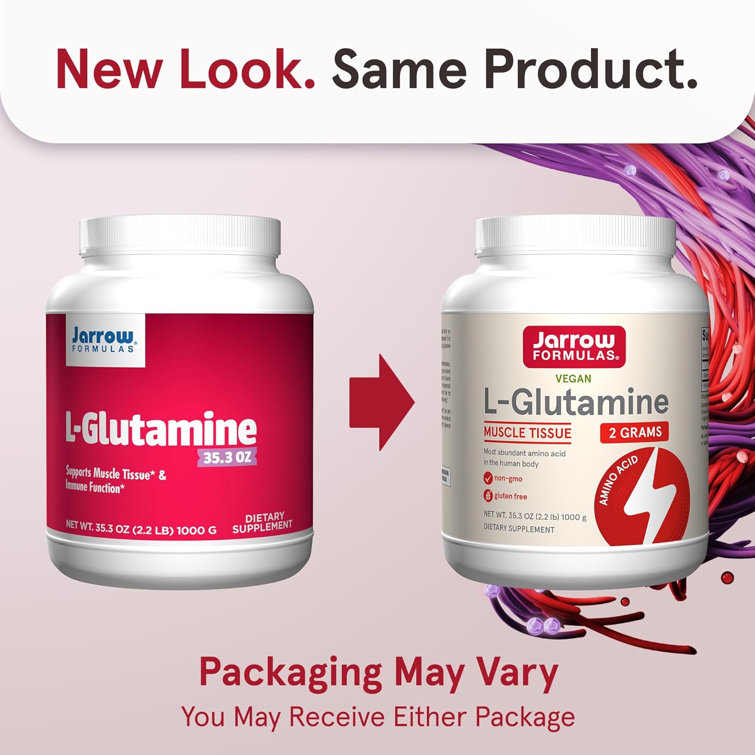 Jarrow Formulas L-Glutamine Powder - 1000g (2.2 lb) - Muscle Tissue Support - Immune Boost - 500 Day Supply