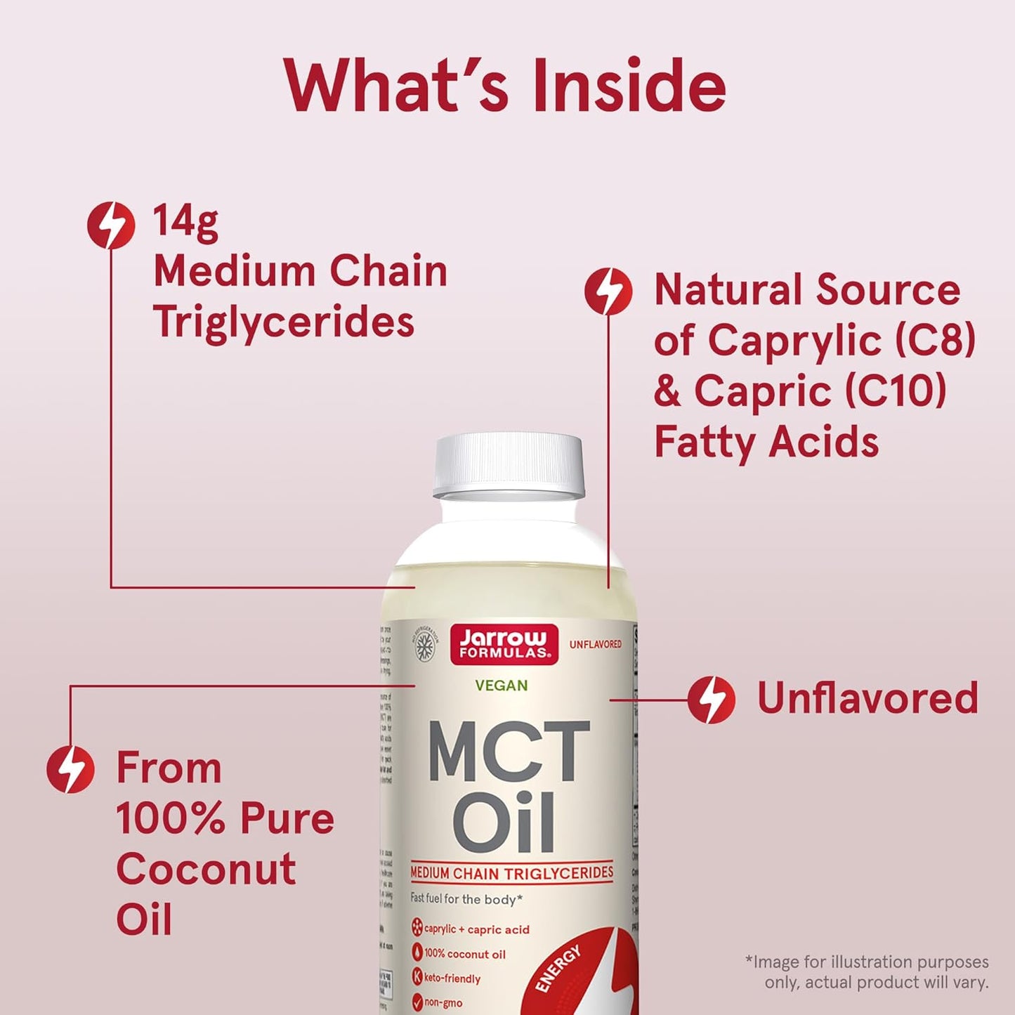 Jarrow Formulas MCT Oil - Ketogenic Diet Support for Quick Energy - 20 fl oz Liquid Oil - 39 Day Supply