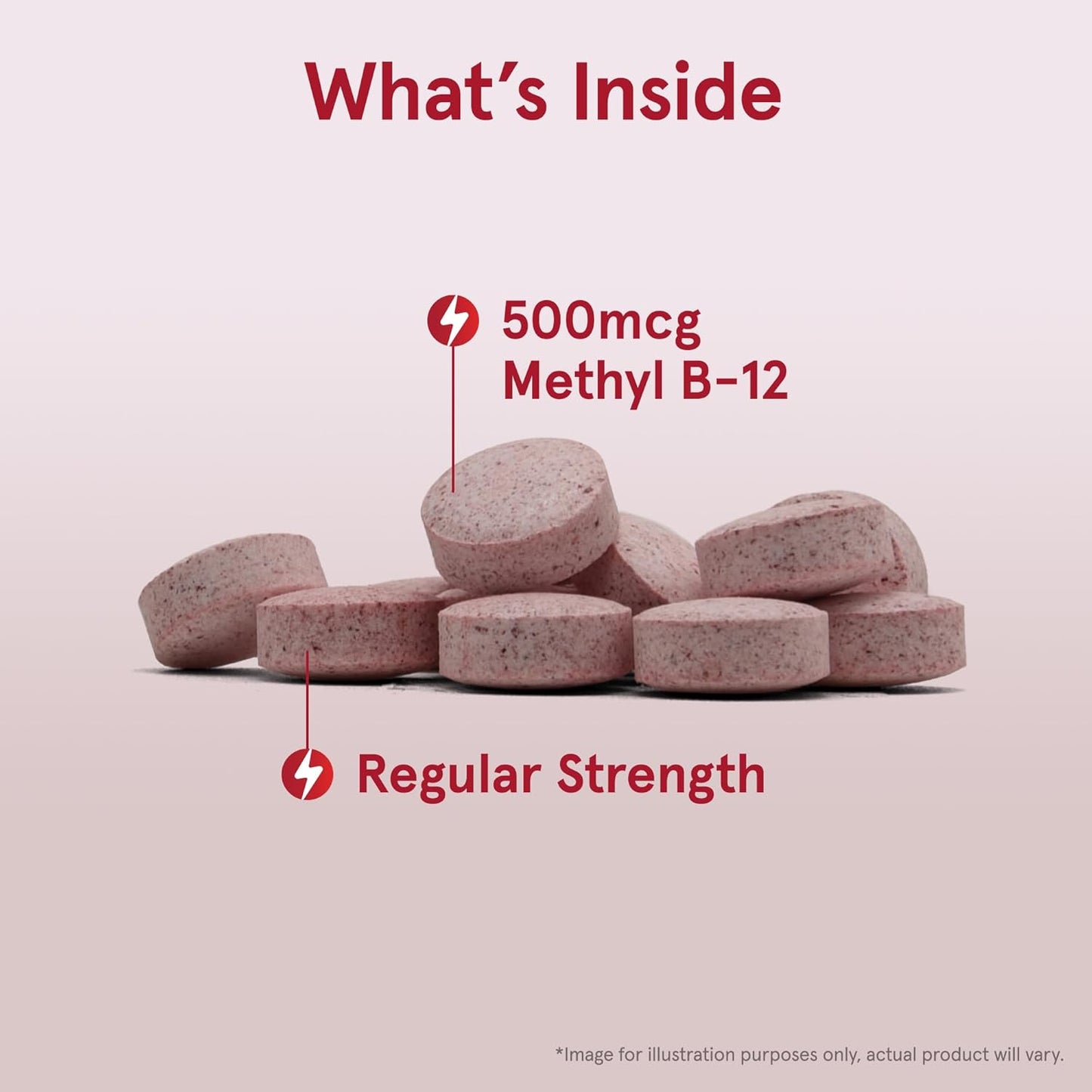 Jarrow Formulas Methyl B-12 500mcg Chewable Tablets for Energy & Brain Health - 1200 Tablets, 100 Day Supply