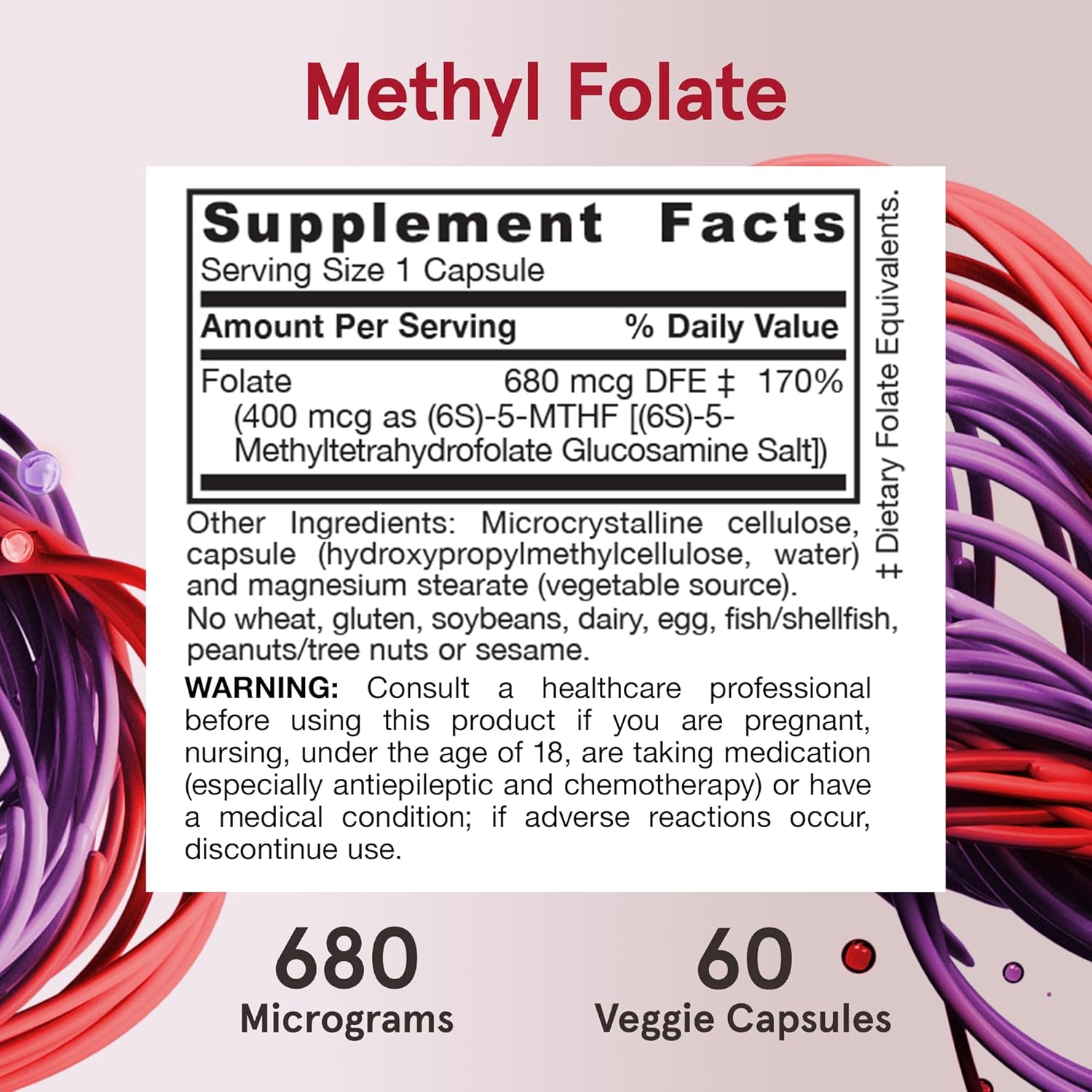 Jarrow Formulas Methyl Folate 400 mcg - Extra Strength Dietary Supplement for Heart and Brain Health - 60 Capsules