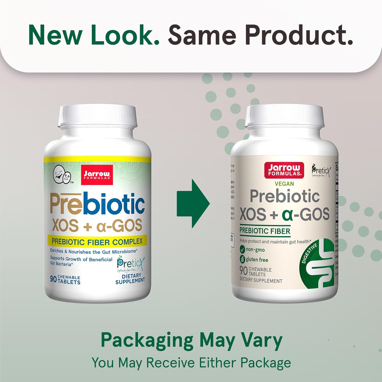 Jarrow Formulas Prebiotic XOS + GOS Chewable Fiber Tablets for Gut Health Support, 90 Count, 30 Day Supply