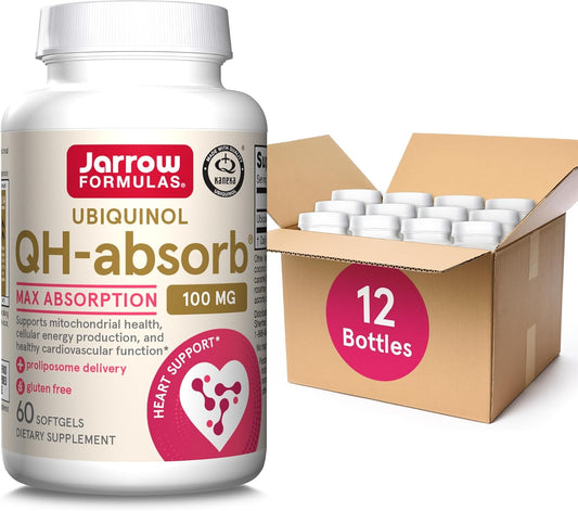 Jarrow Formulas QH-Absorb 100 mg Softgels - High Absorption CoQ10 Ubiquinol for Cardiovascular & Cellular Health - 720 Servings