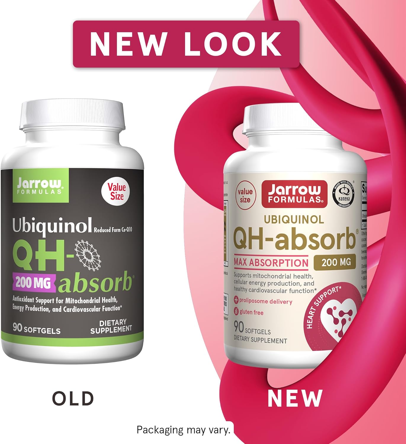 Jarrow Formulas QH-Absorb 200 mg Softgels - CoQ10 Antioxidant Supplement for Energy & Heart Health - 90 Count