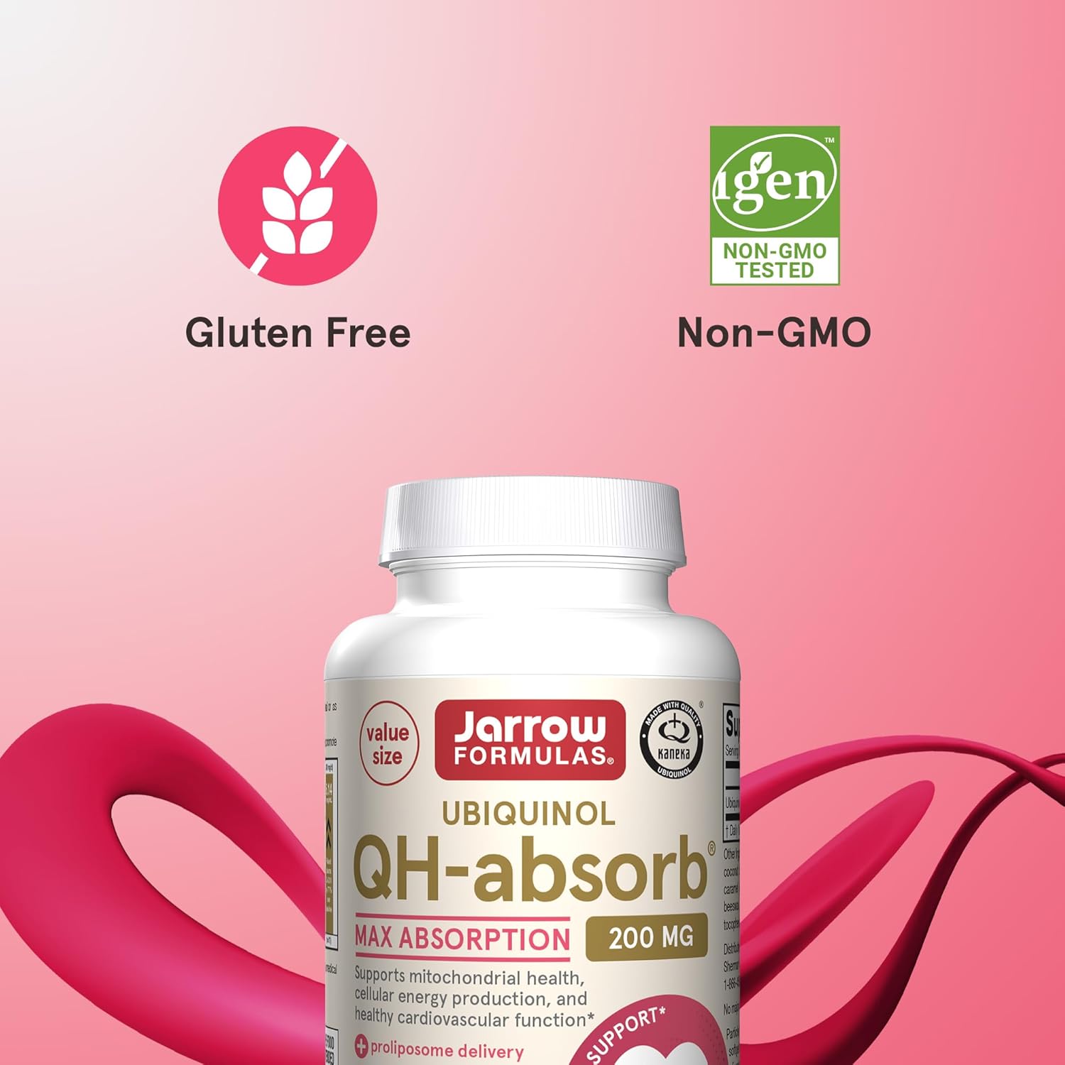 Jarrow Formulas QH-Absorb 200 mg Softgels - CoQ10 Antioxidant Supplement for Energy & Heart Health - 90 Count