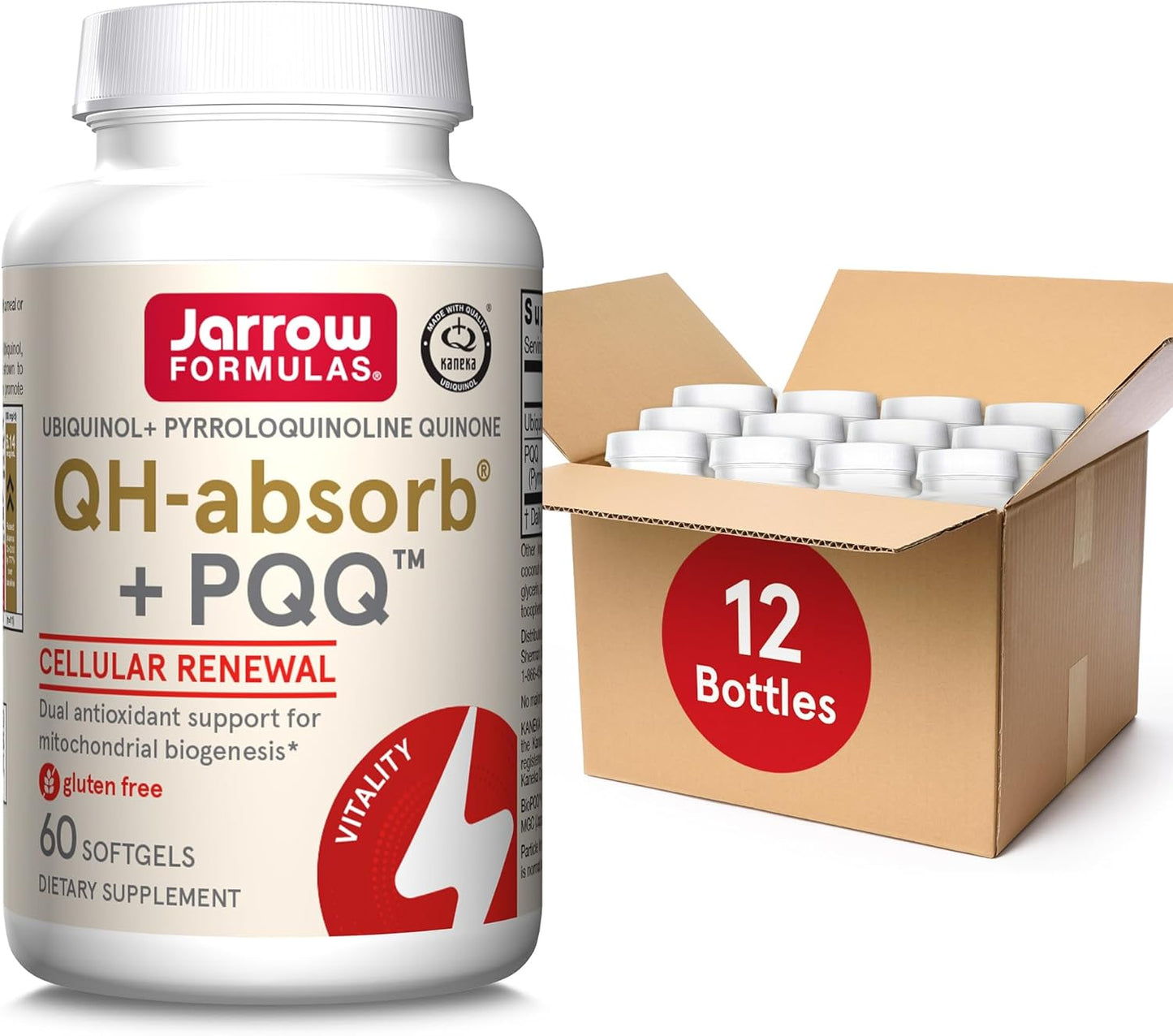 Jarrow Formulas QH-Absorb + PQQ, Antioxidant Dietary Supplement for Cellular Energy and Heart Health, 720 Softgels