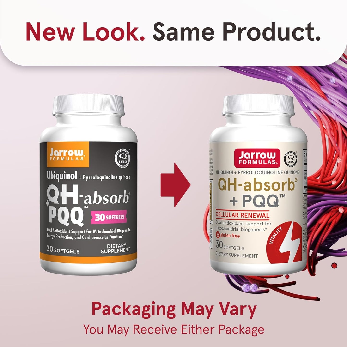 Jarrow Formulas QH-Absorb + PQQ Softgels - Antioxidant Support for Cellular Energy and Cardiovascular Health - 30 Day Supply