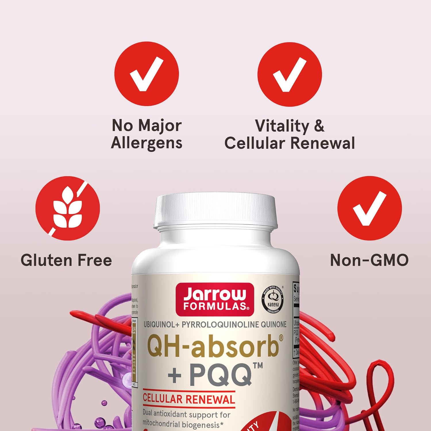 Jarrow Formulas QH-Absorb + PQQ Softgels - Antioxidant Support for Cellular Energy and Cardiovascular Health - 30 Day Supply