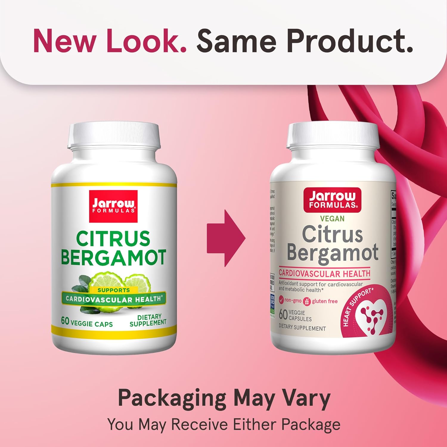 Jarrow Formulas Red Yeast Rice and Co-Q10 Capsules for Heart Health - 1200mg & 100mg - 120 Veggie Caps - Vegan with Citrus Bergamot 500mg - 60 Servings
