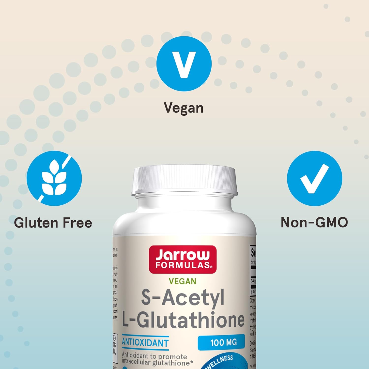 Jarrow Formulas S-Acetyl L-Glutathione Tablets 100mg 60 Count - Antioxidant & Detox Support - Non-GMO - Gluten Free - Pack of 12