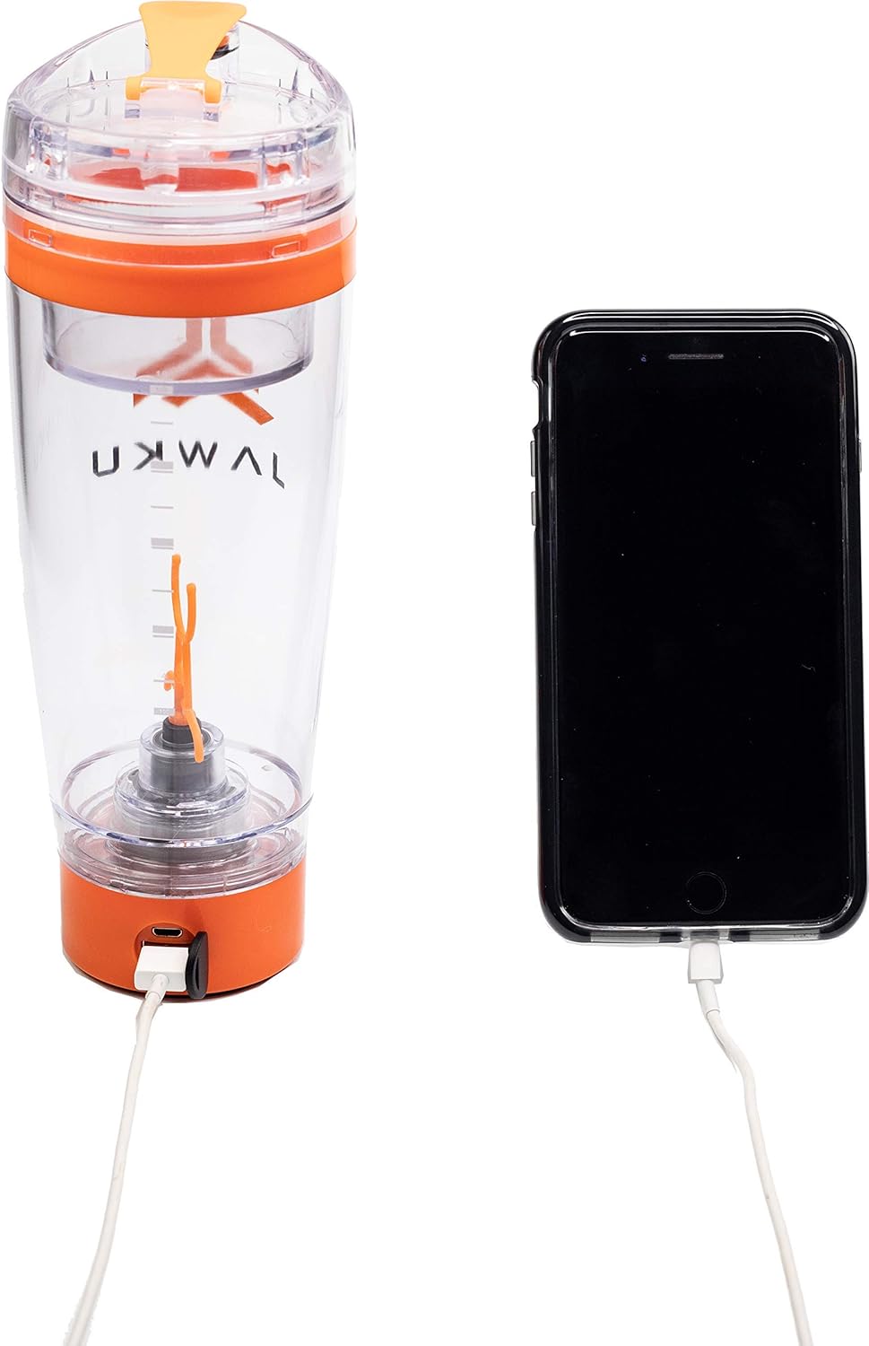JAWKU Power Shaker Bottle with 11,000 RPM Mixer, Built-In Charger, and Dry Storage Container - 600ml BPA Free