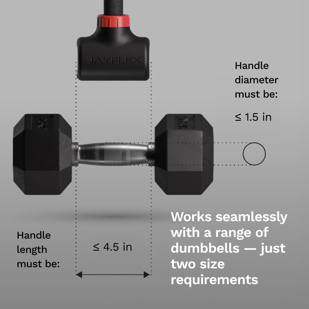 Jayflex Hyperbell Dumbbell Converter - Transform Dumbbells into Barbell and Kettlebell Set - Adjustable Weight up to 200 lbs for Home Gym Workouts