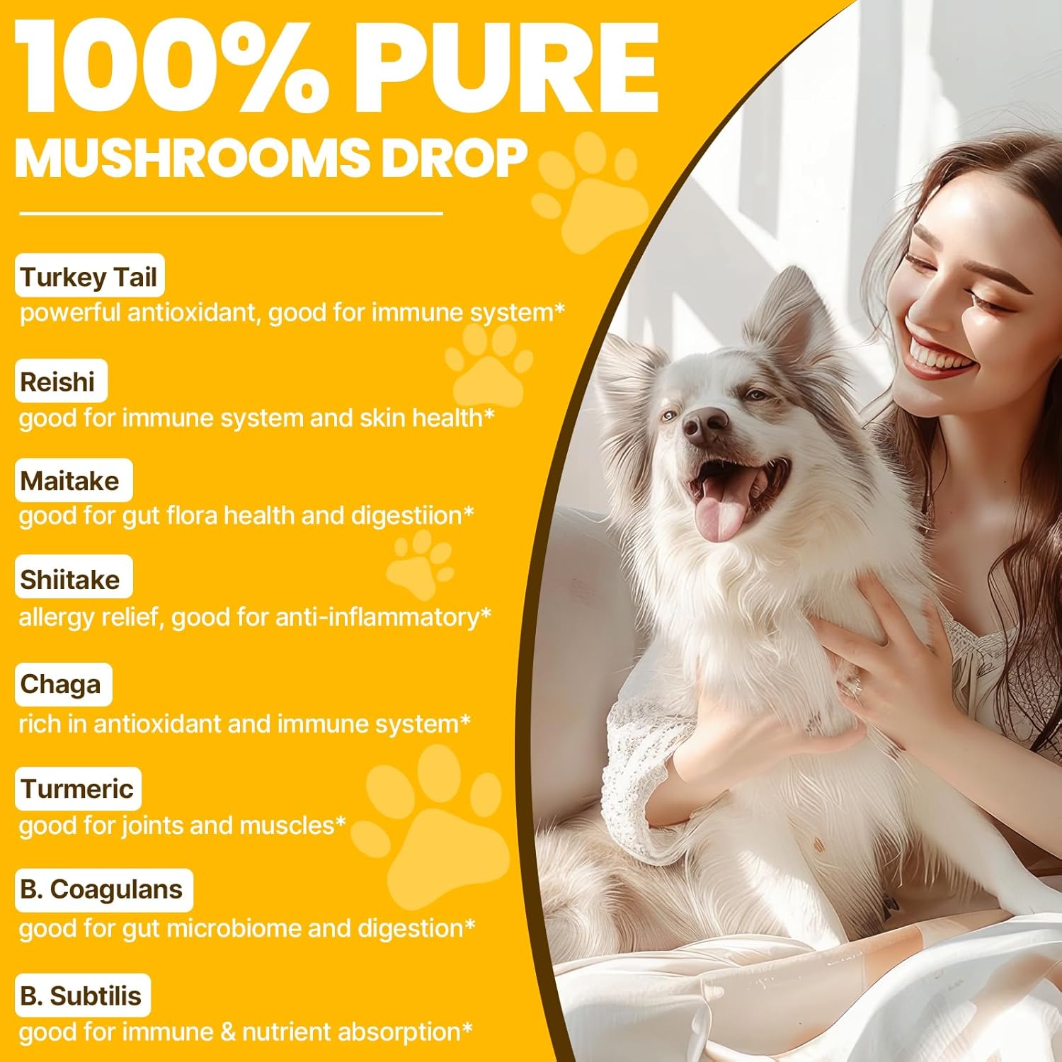 Jazytiko Turkey Tail Mushroom Drops for Dogs - 2000mg Immune & Digestive Support with Turmeric & Probiotic - Vet Formulated, 90 ML/3FL.oz