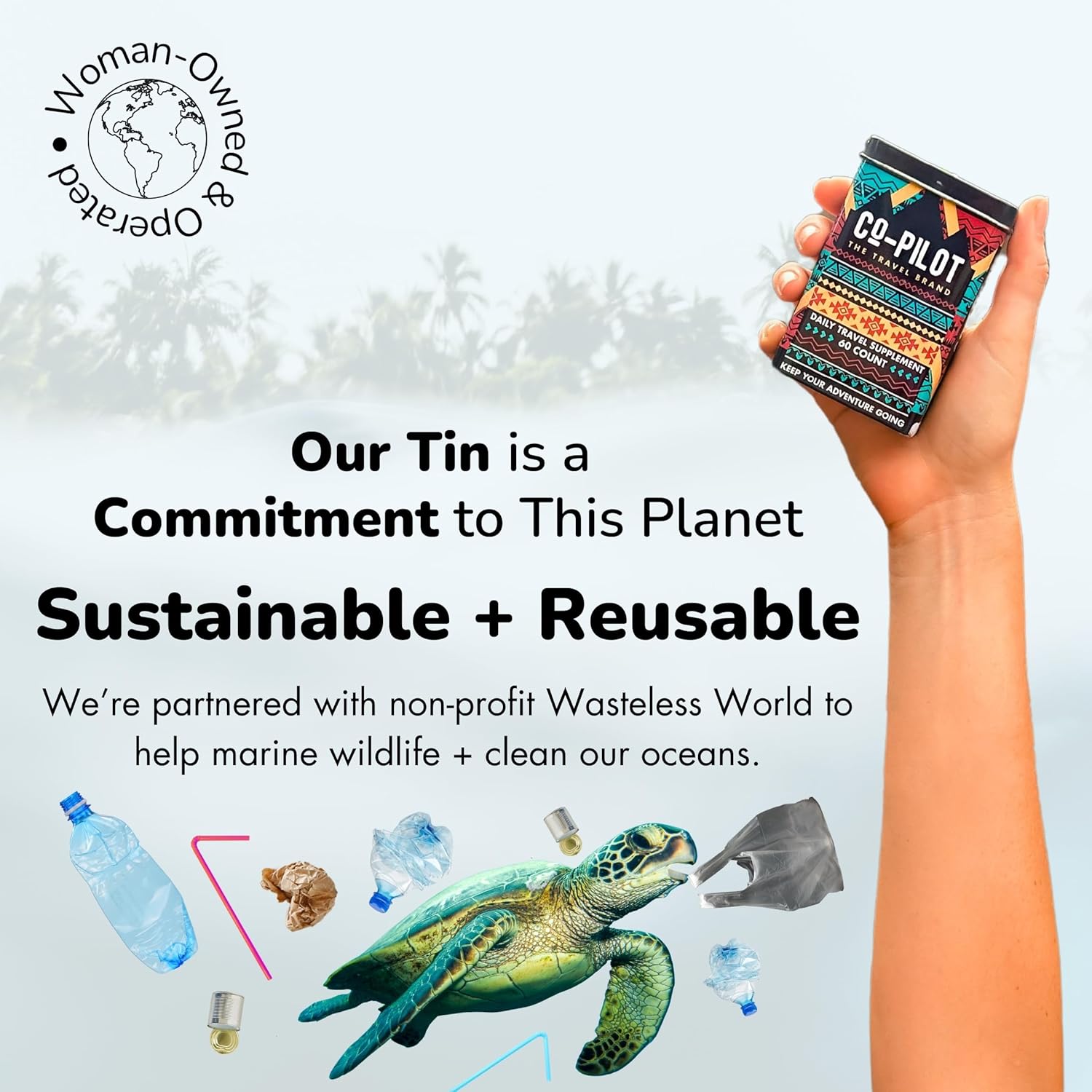 Jet Lag Prevention + Immunity Support Travel Supplement with Chia, Ashwagandha, Rhodiola, D3+ (60 Count)