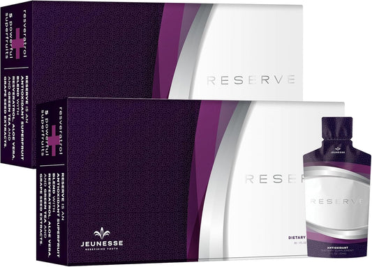 Jeunesse Global Reserve Antioxidant Fruit Blend Supplement, 60 Packets, 30ml Each, Pack of 2