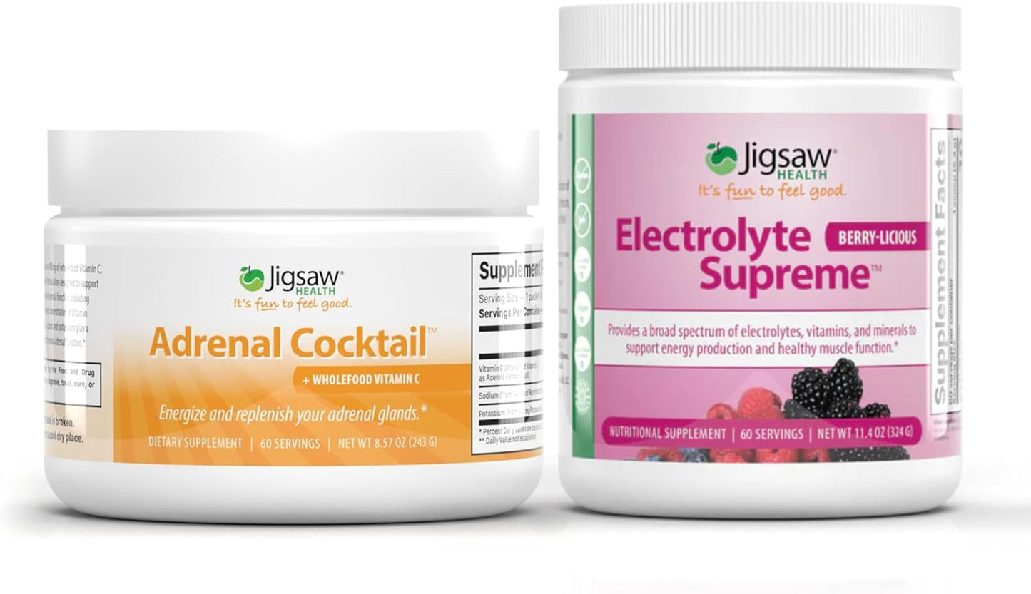 Jigsaw Adrenal Cocktail Electrolyte Supreme Bundle, Berry Licious - 60 Servings