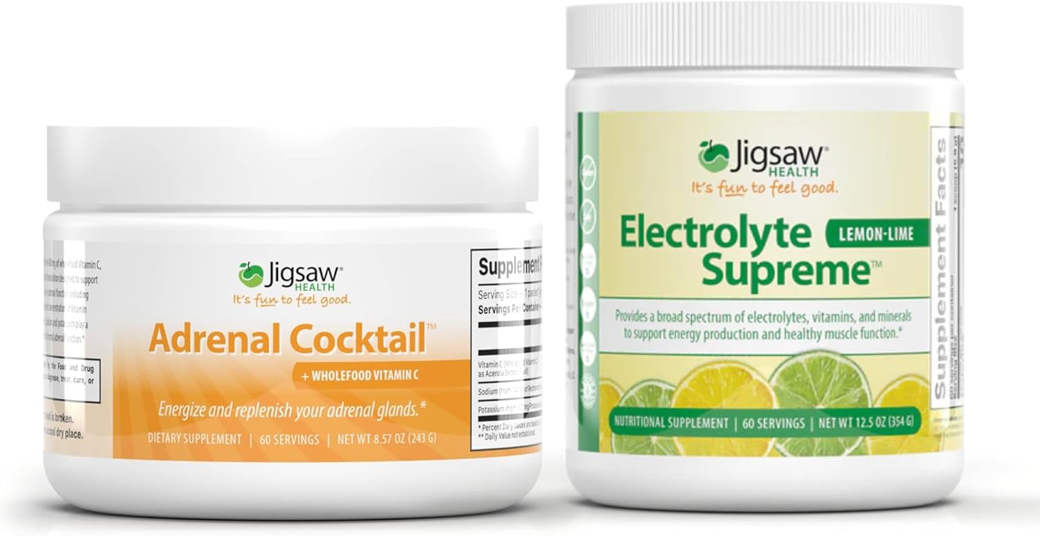 Jigsaw Adrenal Cocktail Electrolyte Supreme Jar Bundle - Lemon Lime, 60 Servings