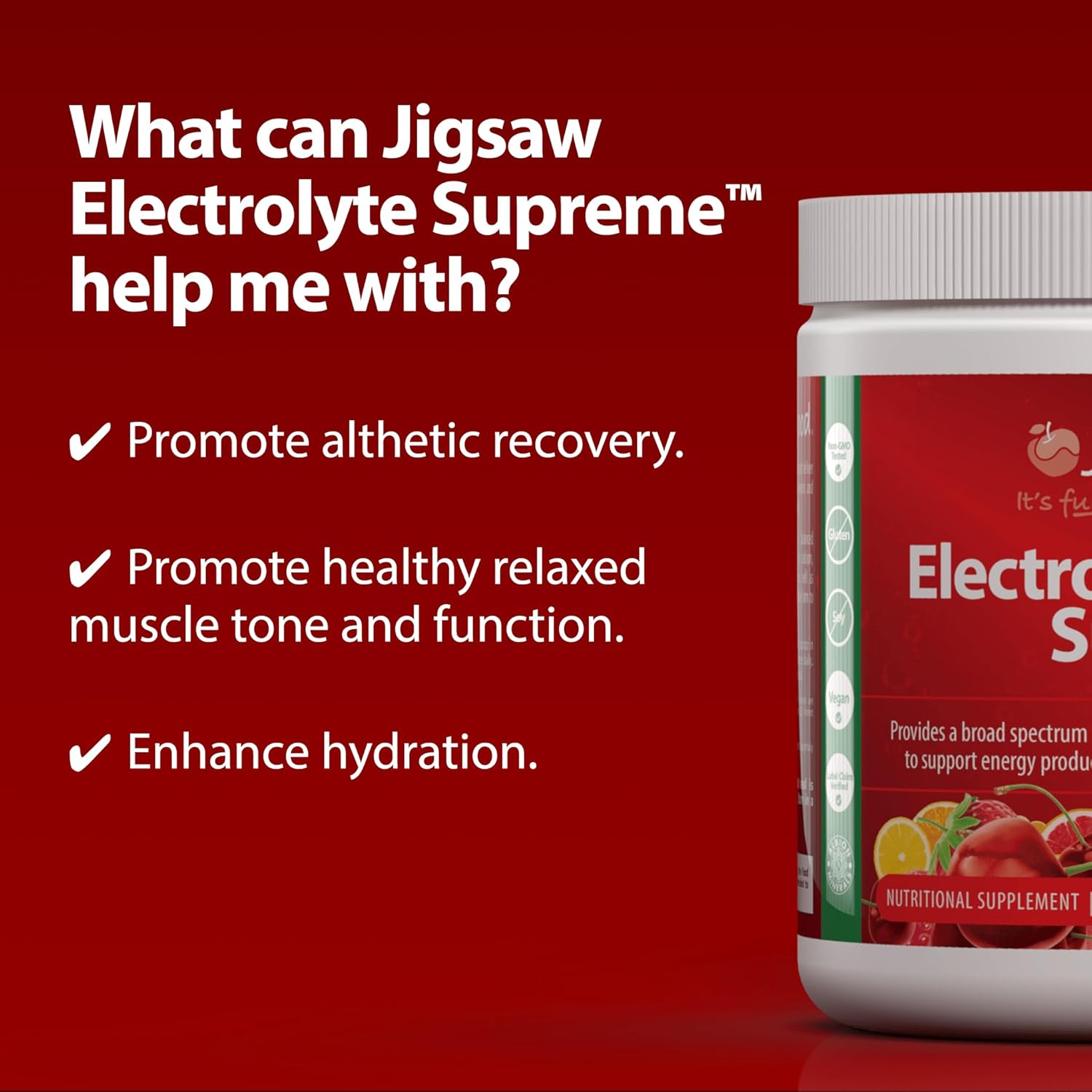 Jigsaw Adrenal Cocktail Electrolyte Supreme Jar, Fruit Punch - 60 Servings Bundle