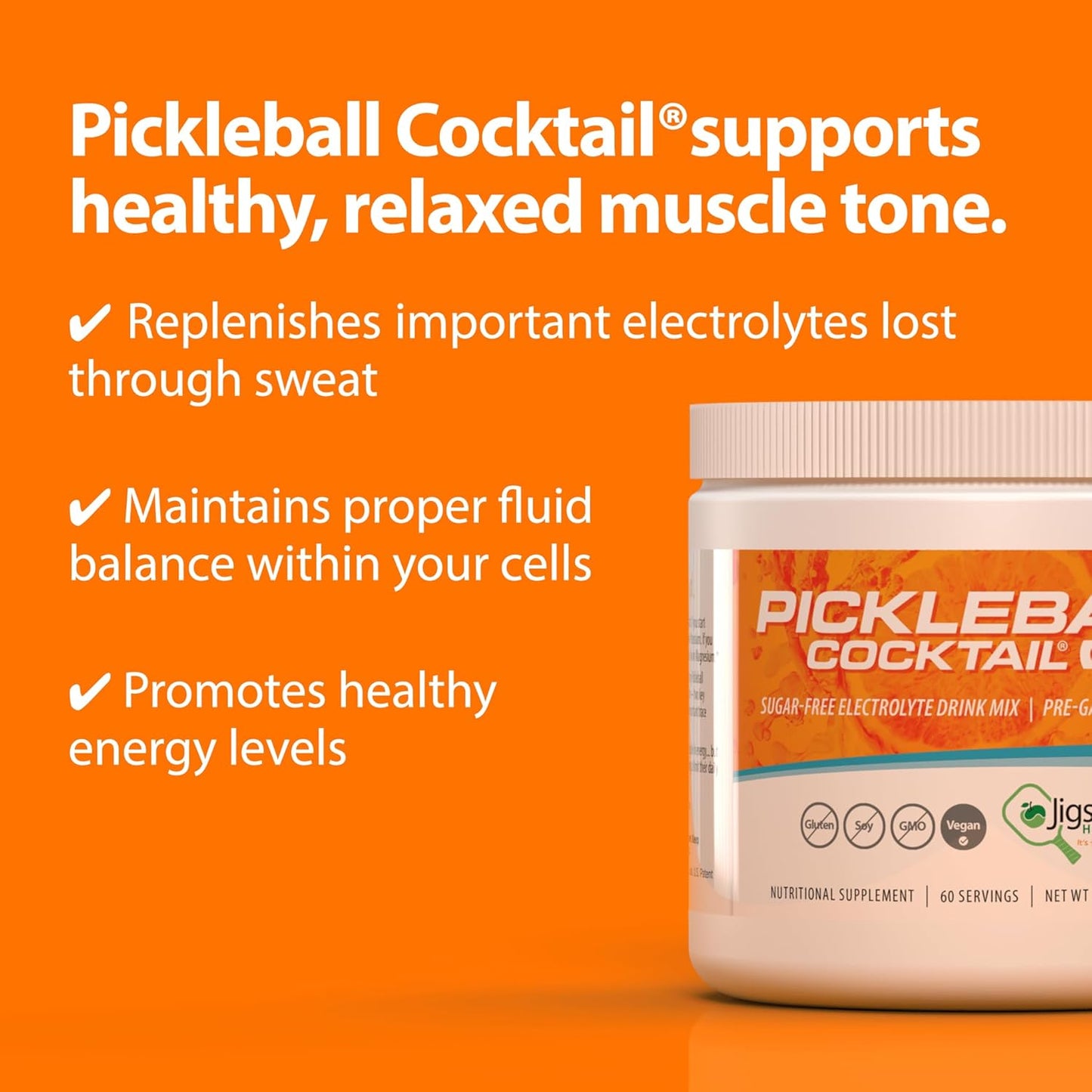 Jigsaw Health Adrenal and Pickleball Cocktail Bundle - Orange Jar, 60 Servings