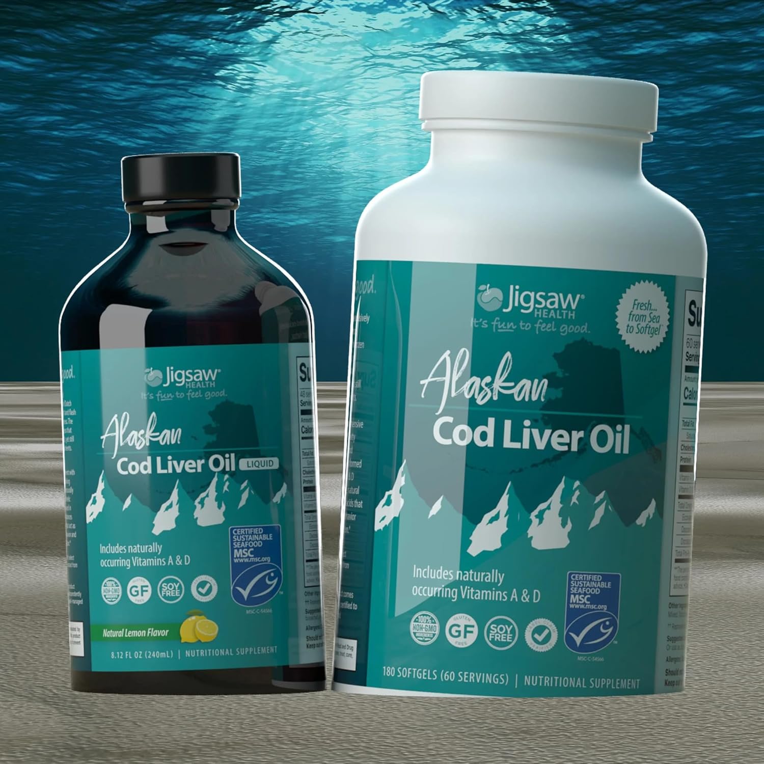 Jigsaw Health Bundle: Magnesium w/SRT® 240ct. + Alaskan Cod Liver Oil Softgel Duo