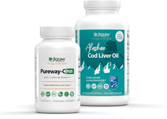 Jigsaw Health Bundle: Pureway-C® Plus™ & Alaskan Cod Liver Oil™ Softgels for Enhanced Wellness