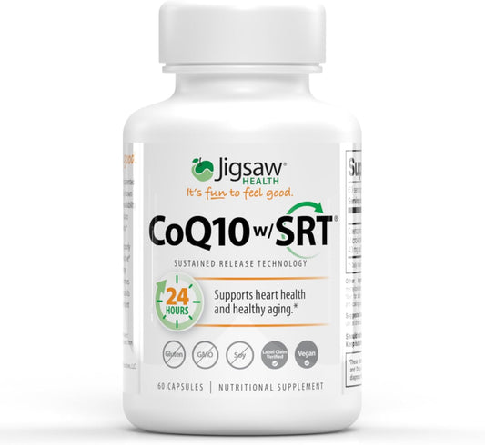 Jigsaw Health CoQ10 Capsules with Sustained Release Technology for Heart Health Support - 60 Count