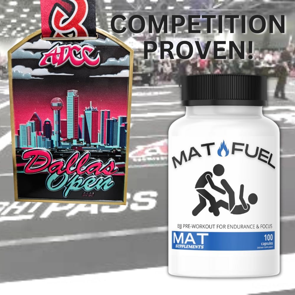 Jiu Jitsu & BJJ Endurance Capsules - MatFuel Pre-Workout Supplement for Energy and Focus