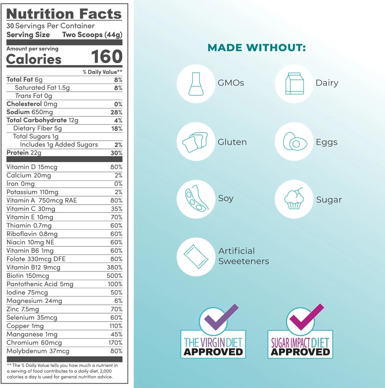 JJ Virgin Vanilla Plant-Based All-in-One Shake with 22g of Protein | Plant Protein Powder with Vitamins, Minerals, Greens & Aminos | 30 Servings