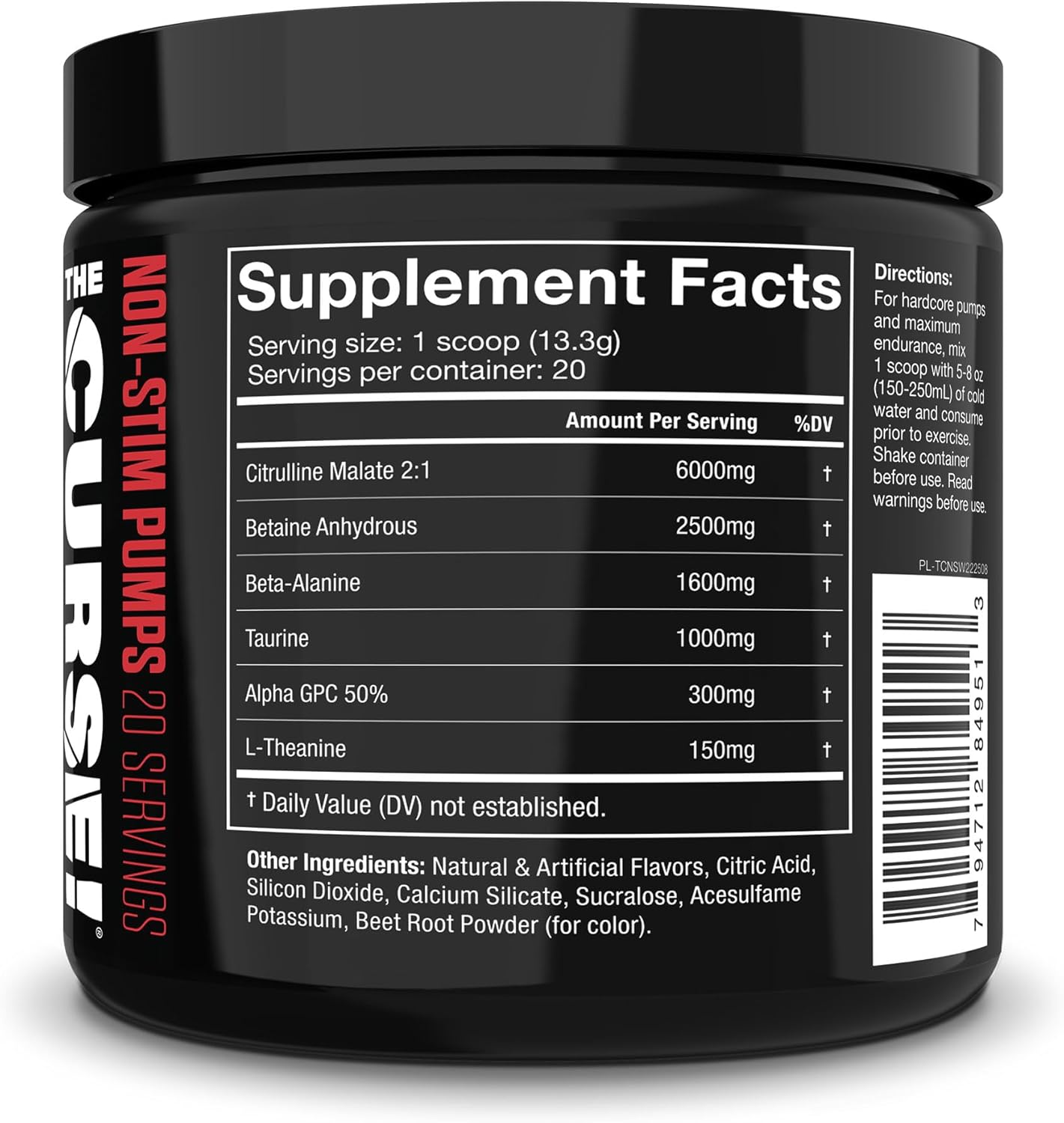 JNX Sports Non-Stimulant Pre-Workout Supplement for Enhanced Endurance and Power - Watermelon Flavor - 20 Servings