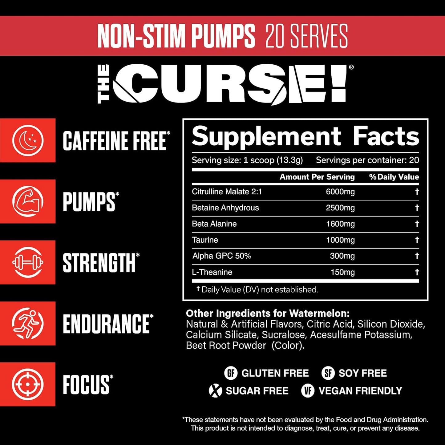 JNX Sports Non-Stimulant Pre-Workout Supplement for Enhanced Endurance and Power - Watermelon Flavor - 20 Servings