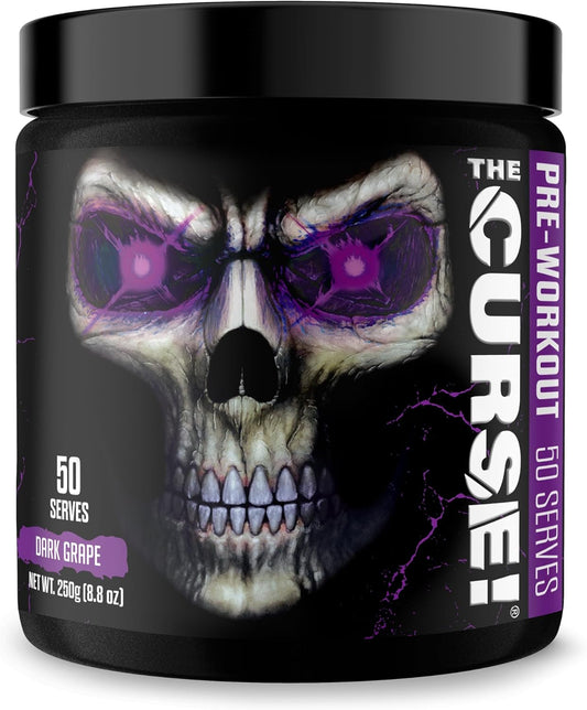 JNX SPORTS The Curse! Dark Grape Pre Workout Powder - 50 Servings | Boost Strength, Energy, and Focus with Caffeine, Beta-Alanine, Creatine, and L-Citrulline for Men and Women