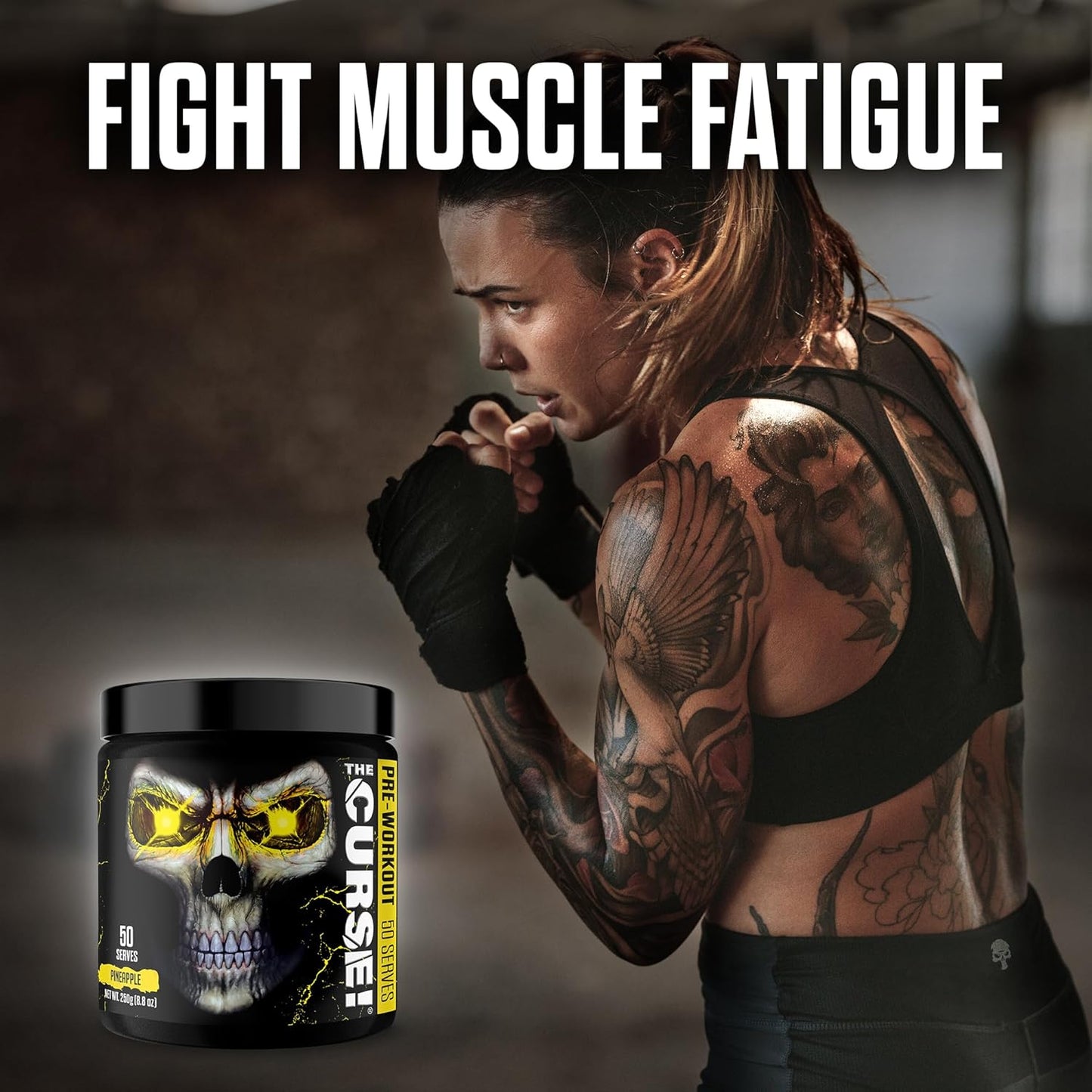 JNX SPORTS The Curse! Pineapple Pre Workout Powder - 50 Servings for Enhanced Strength and Energy with Caffeine, Beta-Alanine, Creatine, L-Citrulline - Men and Women