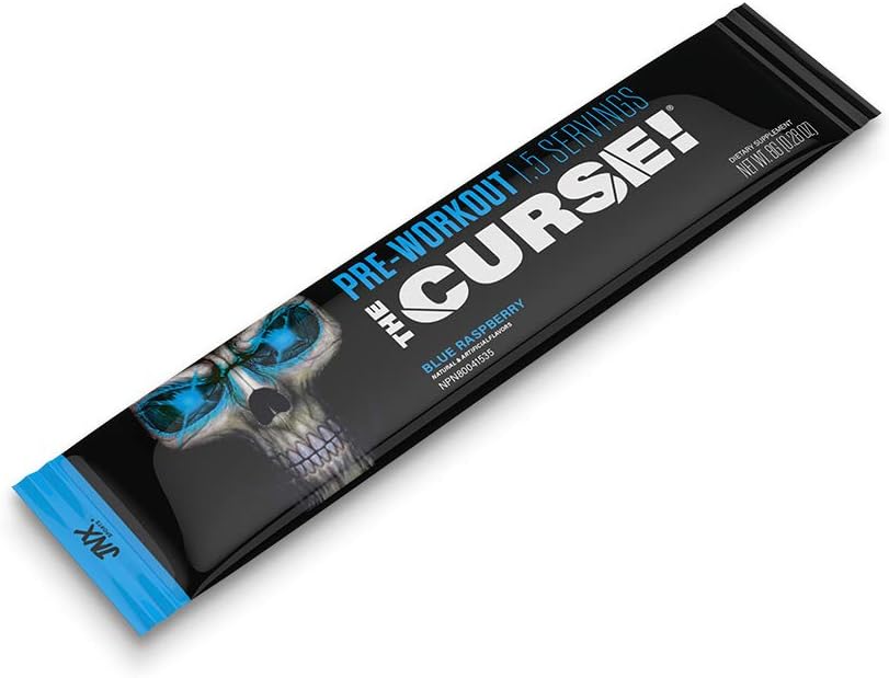 JNX SPORTS The Curse Pre Workout Supplement Sample Pack - Energize, Focus, Build Strength, Boost Blood Flow with Creatine & Caffeine - 5 Samples