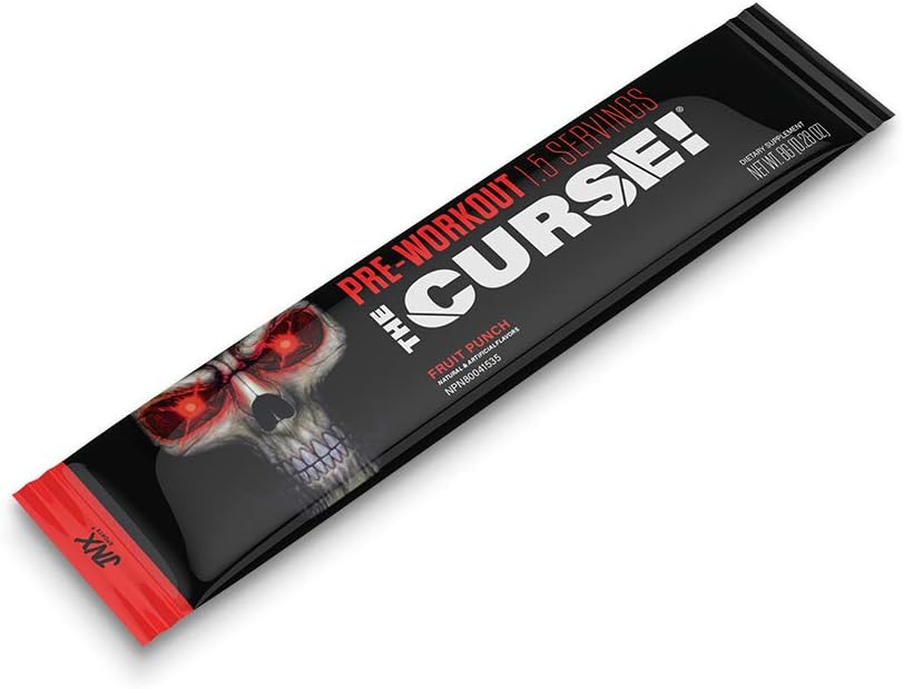 JNX SPORTS The Curse Pre Workout Supplement Sample Pack - Energize, Focus, Build Strength, Boost Blood Flow with Creatine & Caffeine - 5 Samples