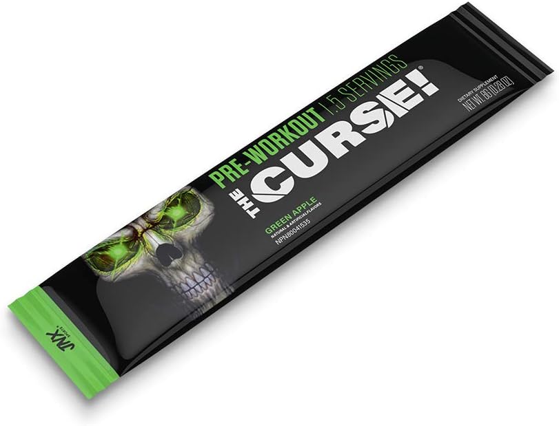 JNX SPORTS The Curse Pre Workout Supplement Sample Pack - Energize, Focus, Build Strength, Boost Blood Flow with Creatine & Caffeine - 5 Samples