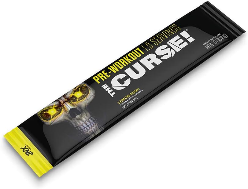 JNX SPORTS The Curse Pre Workout Supplement Sample Pack - Energize, Focus, Build Strength, Boost Blood Flow with Creatine & Caffeine - 5 Samples
