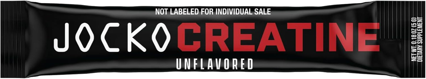 Jocko Fuel Creatine Stick Packs - Travel-Friendly Creatine Monohydrate Powder for Athletic Performance & Muscle Health - 30 Servings