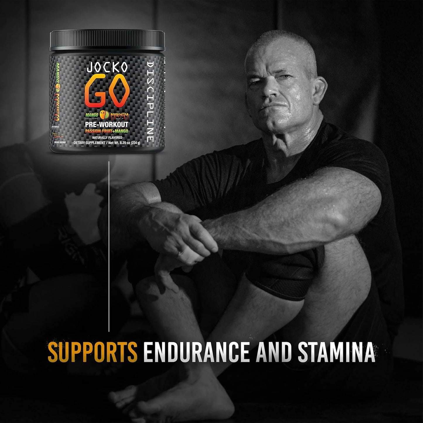Jocko Fuel Mango Pre Workout Powder for Endurance & Stamina - Keto & Sugar Free Blend with L-Citrulline, Nootropic & Caffeine - Ideal for Distance Running, Cycling, Jiu Jitsu - 30 Servings