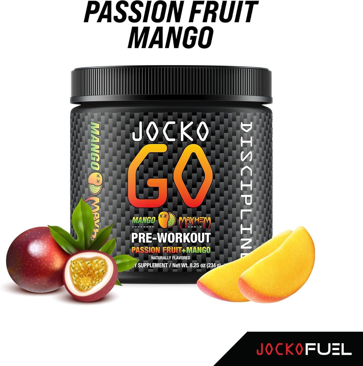 Jocko Fuel Mango Pre Workout Powder for Endurance & Stamina - Keto & Sugar Free Blend with L-Citrulline, Nootropic & Caffeine - Ideal for Distance Running, Cycling, Jiu Jitsu - 30 Servings